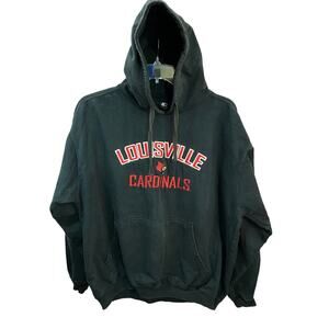 Starter Louisville Cardinals Hoodie Size XL Black Red Logo Pullover Vintage